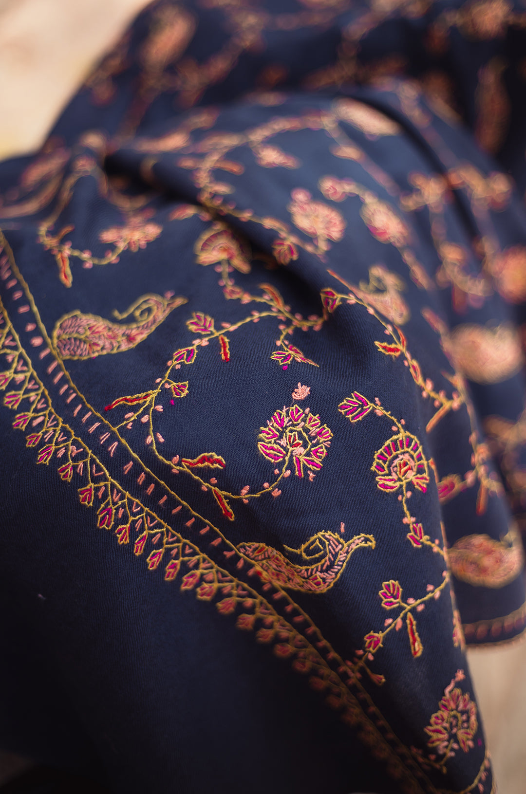 Blue full jaal work stole