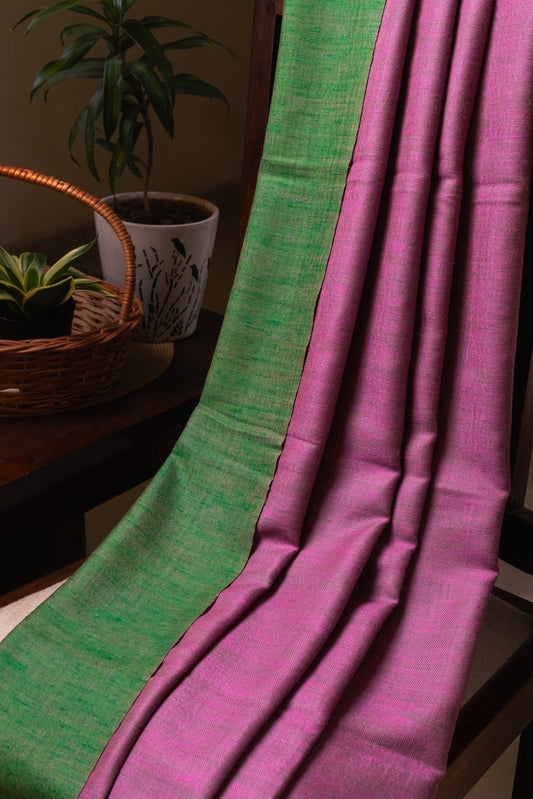 Reversible Green and Purple Pashmina Shawl by Noorzari