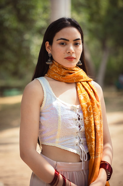 Orange full jaal stole