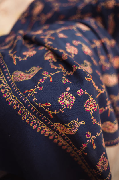Blue full jaal work stole